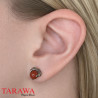 Boucle d'oreille griffe dragon pierre rouge - Tarawa bijoux