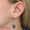 Boucle d'oreille perle noir cage argent - Tarawa bijoux