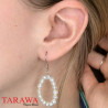 Boucles d'oreille argent et perle blanche en cercle - Tarawa bijoux