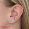 Boucle d'oreille acier chirurgical cristal carrée - Tarawa.com