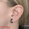 Boucles d'oreille Homme anneau noir cristal - Tarawa.com