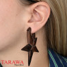 Boucles d'oreille motif étoile en bois - Tarawa bijoux