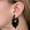 Boucles d'oreille tribal en bois - Tarawa bijoux