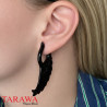 Boucle d'oreille etnique pour femme en corne noir - Tarawa bijoux