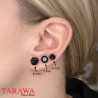 Boucles d'oreille acier noir cristal noir - Bijoux Tarawa