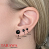 Boucles d'oreille acier noir cristal noir - Bijoux Tarawa