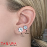 Boucles d'oreille acier noir cristal blanc  - Tarawa.com