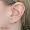 Boucles d'oreille acier noir cristal blanc  - Tarawa.com