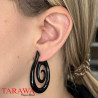 Boucle d'oreille  en corne noir - Tarawa.com
