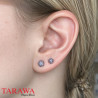 Boucle d'oreille femme boule cristal Violet - Piercing Tarawa.com