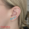 Boucle d'oreille femme boule cristal Bleu - Piercing Tarawa.com