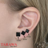 Boucle d'Oreille en acier chirurgical cristal Carré noir - tarawa.com