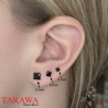 Boucle d'Oreille en acier chirurgical cristal Carré noir - tarawa.com
