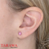 Boucle d'oreille femme boule cristal Rose- Piercing Tarawa.com