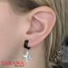 boucle d'oreille acier croix - Piercing Tarawa.com