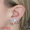 Boucle d'oreille carré en argent - Tarawa bijoux