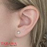 Boucle d'oreille femme boule cristal Blanc- bijoux Tarawa.com