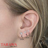 Boucle d'Oreille en acier chirurgical cristal Carré - bijoux Tarawa.com