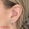 Boucle d'Oreille en acier chirurgical cristal Carré - bijoux Tarawa.com