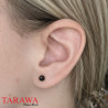 Boucle d'oreille femme boule cristal Noir - Tarawa bijoux