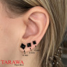 Boucle d'Oreille acier chirurgical Onyx noir - Piercing neverdie.com