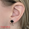Boucle d'Oreille acier chirurgical Onyx noir - Piercing neverdie.com