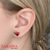 Boucle d'oreile coeur rouge - Piercing oreille Rock sur Piercingneverdie.com