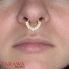Faux piercing septum couronne CZ doré