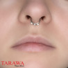 Faux piercing septum en acier chirurgical 3 CZ