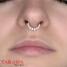 Faux piercing septum couronne CZ