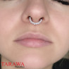 Faux piercing septum couronne CZ or rose