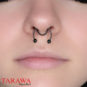 Faux piercing septum en acier chirurgical noir