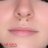 Faux piercing septum en acier chirurgical doré