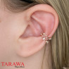 Bague d'oreille fantaisie or rose arabesque cristal