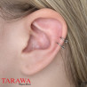 Faux piercing cartilage oreille triple anneaux billes - Tarawa.com