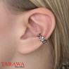 Bague d'oreille fantaisie arabesque CZ noir