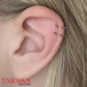 Faux piercing cartilage triple anneau acier - Faux piercing oreille