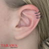 Faux piercing cartilage triple anneau acier - Faux piercing oreille