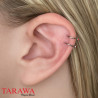 Faux piercing cartilage triple anneau acier - Faux piercing oreille