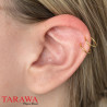 Faux piercing oreille double anneau doré