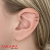 Faux piercing oreille double anneau acier vert - Tarawa.com
