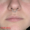 Faux piercing septum chaînette acier