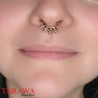 Faux piercing septum tête de mort or rose