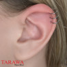 Faux piercing cartilage triple anneau acier - Faux piercing oreille