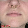 Faux piercing septum chaînette doré