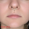 Faux piercing septum ethnique or rose