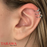 Faux piercing cartilage triple anneau étoile