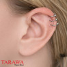 Faux piercing cartilage oreille triple anneaux billes - Tarawa.com