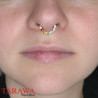 Faux piercing septum doré cristal blanc irisé - Tarawa Faux piercing