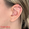 Faux piercing oreille double anneau acier bleu - Tarawa.com